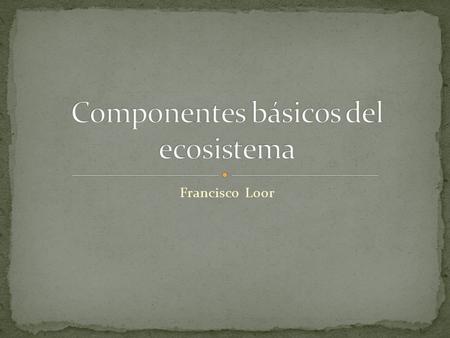 Componentes básicos del ecosistema