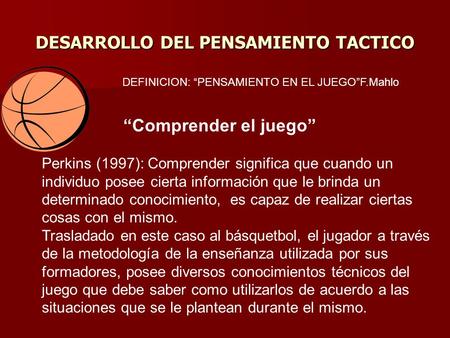 DESARROLLO DEL PENSAMIENTO TACTICO