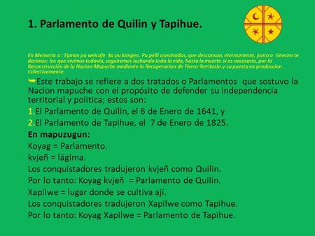 1. Parlamento de Quilin y Tapihue.