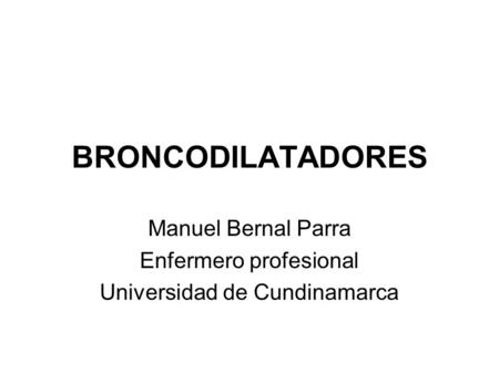 Manuel Bernal Parra Enfermero profesional Universidad de Cundinamarca