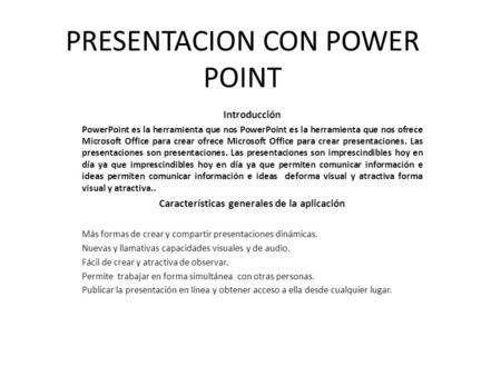 PRESENTACION CON POWER POINT