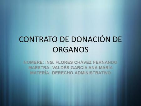CONTRATO DE DONACIÓN DE ORGANOS