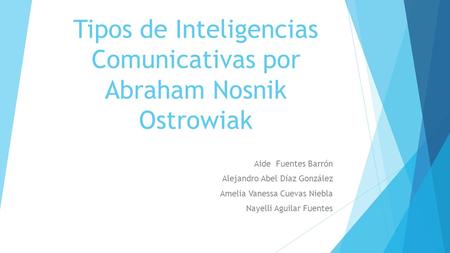 Tipos de Inteligencias Comunicativas por Abraham Nosnik Ostrowiak