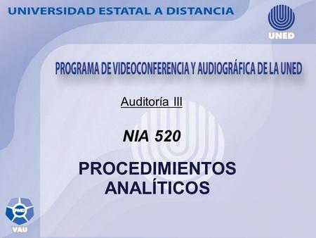 NIA 520 PROCEDIMIENTOS ANALÍTICOS