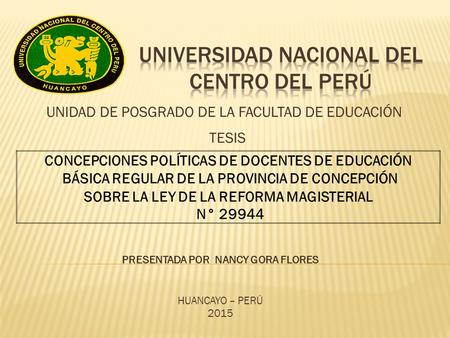 UNIVERSIDAD NACIONAL DEL CENTRO DEL PERÚ