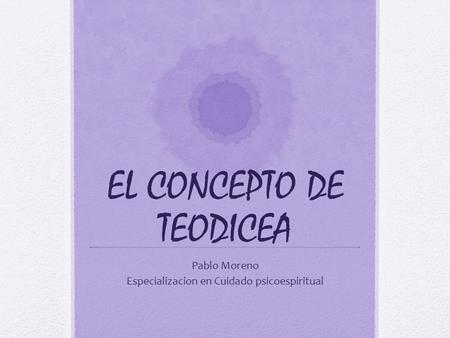 EL CONCEPTO DE TEODICEA