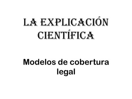 La explicación científica