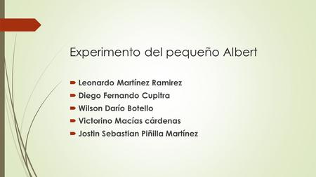 Experimento del pequeño Albert