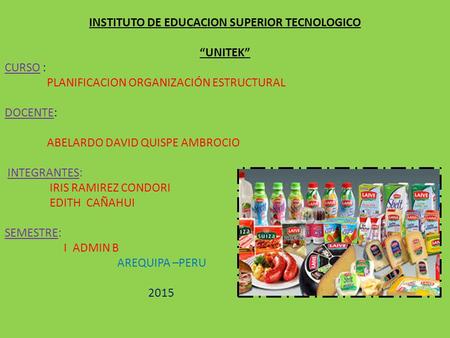 INSTITUTO DE EDUCACION SUPERIOR TECNOLOGICO