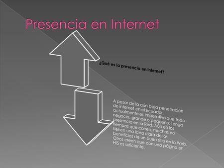 Significado de una presencia en internet Tener presencia en internet significa contar con un sitio web que incluya una descripción detallada de los.