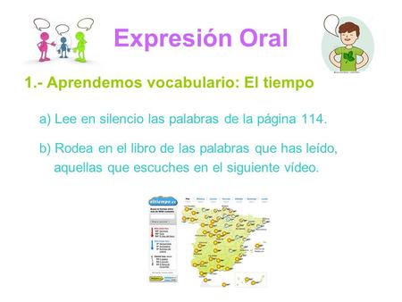 Expresión Oral 1.- Aprendemos vocabulario: El tiempo