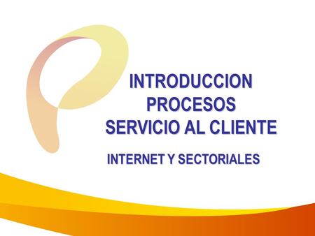 INTRODUCCION PROCESOS SERVICIO AL CLIENTE INTERNET Y SECTORIALES