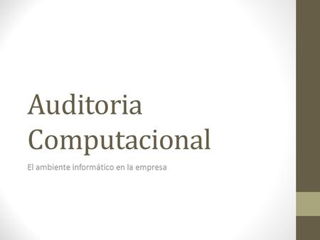 Auditoria Computacional