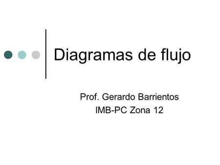 Diagramas de flujo Prof. Gerardo Barrientos IMB-PC Zona 12.