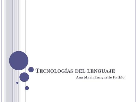 Tecnologías del lenguaje