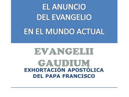 EXHORTACIÓN APOSTÓLICA DEL PAPA FRANCISCO