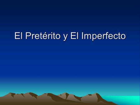 El Pretérito y El Imperfecto. Imperfect: I was speaking, I used to speak hablaba hablabas hablaba hablábamo s hablaban comía comías comía comíamos comí.