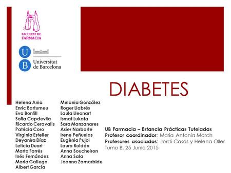DIABETES UB Farmacia – Estancia Prácticas Tuteladas