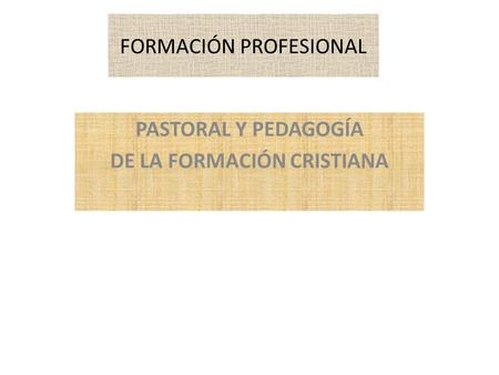FORMACIÓN PROFESIONAL