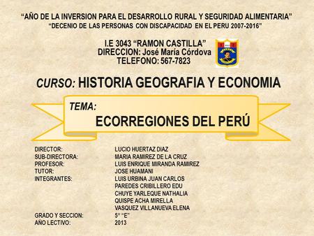 CURSO: HISTORIA GEOGRAFIA Y ECONOMIA