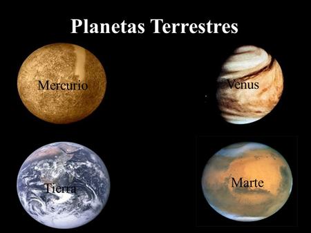 Planetas Terrestres Mercurio Venus Marte Tierra.