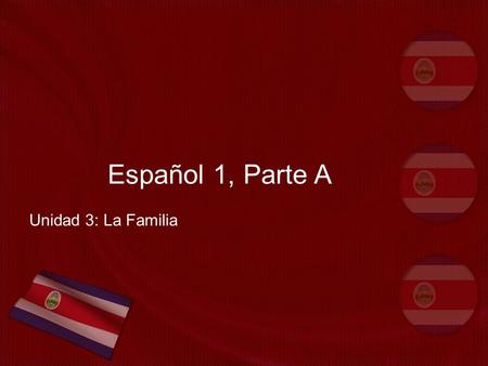 Español 1, Parte A Unidad 3: La Familia.