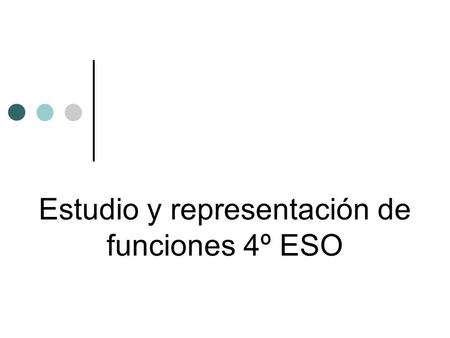 Estudio y representación de funciones 4º ESO