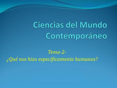 Ciencias del Mundo Contemporáneo