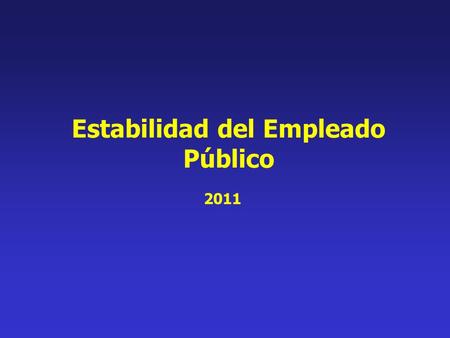 Estabilidad del Empleado Público