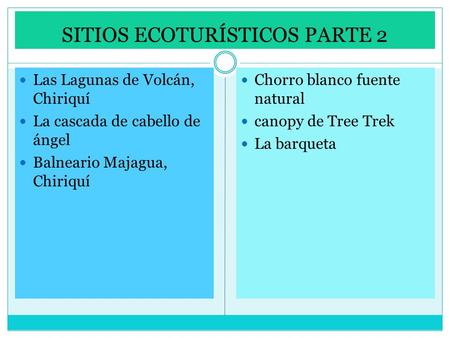 SITIOS ECOTURÍSTICOS PARTE 2