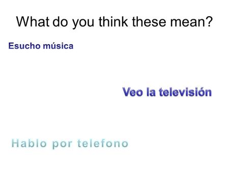 What do you think these mean?. ¿Qué Haces? intención: to be able to talk about what you do in your free time.