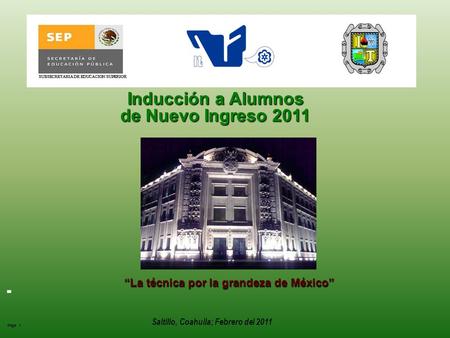 Inducción a Alumnos de Nuevo Ingreso 2011