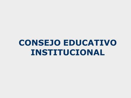 CONSEJO EDUCATIVO INSTITUCIONAL