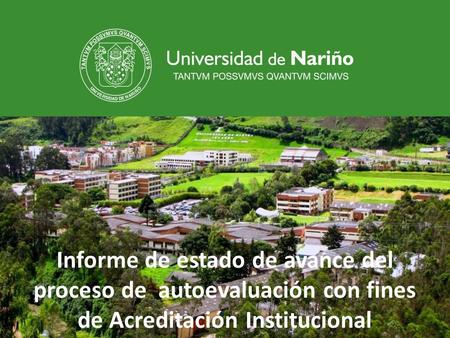 Informe de estado de avance del proceso de autoevaluación con fines de Acreditación Institucional.