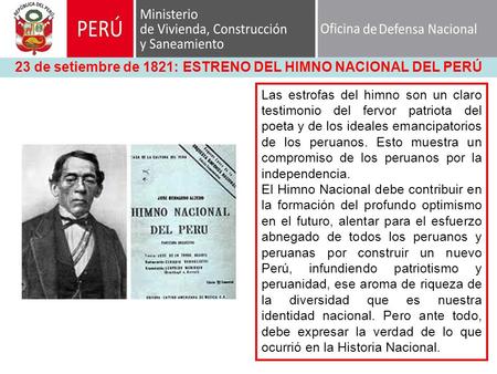 23 de setiembre de 1821: ESTRENO DEL HIMNO NACIONAL DEL PERÚ