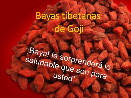 Bayas tibetanas de Goji