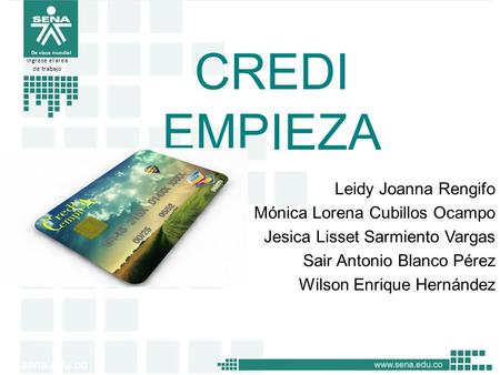 Ingrese el área de trabajo CREDI EMPIEZA