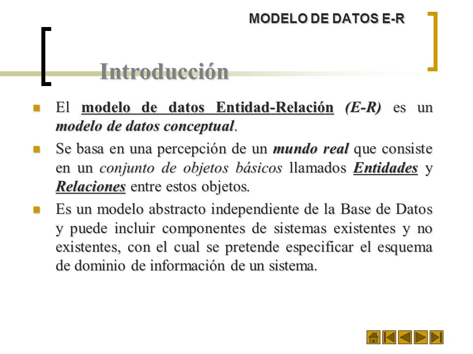 MODELO DE DATOS E-R Introducción - ppt descargar