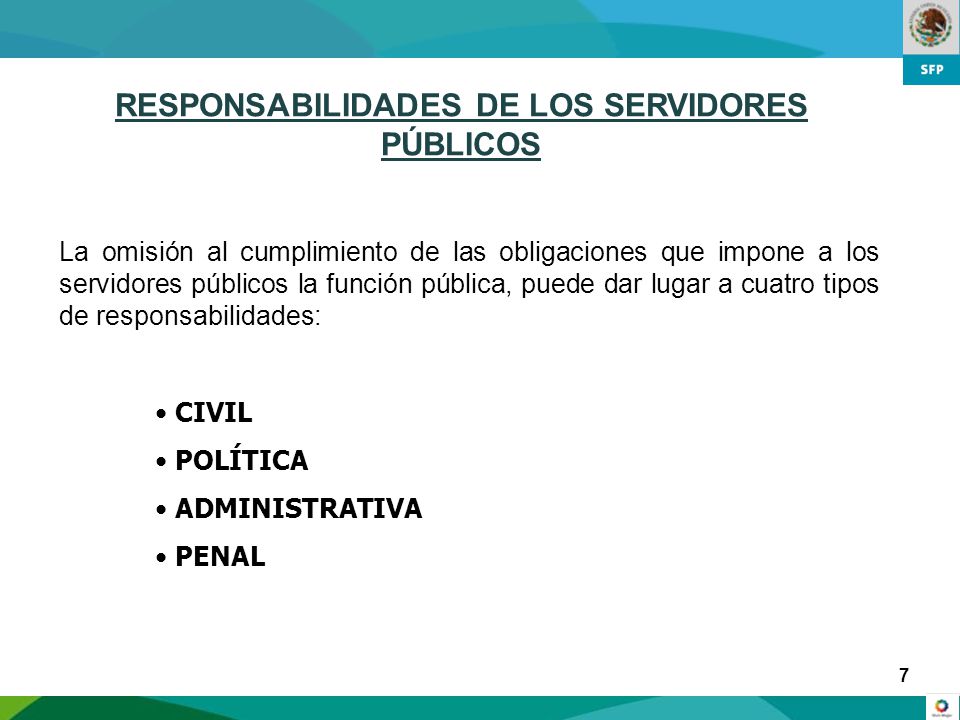 RESPONSABILIDADES ADMINISTRATIVAS DE LOS SERVIDORES 