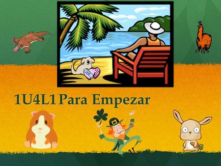 1U4L1Para Empezar Noun/Adjective Agreement Complete each sentence with the appropriate adjective. amarilla blancosrojas negro 1. Eduardo lleva unos calcetines.