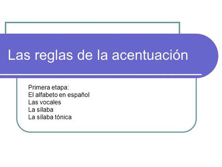 Las reglas de la acentuación