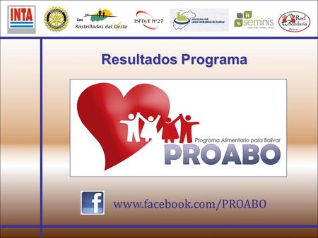 Resultados Programa www.facebook.com/PROABO. Estadísticas del Programa 2011 www.facebook.com/PROABO.