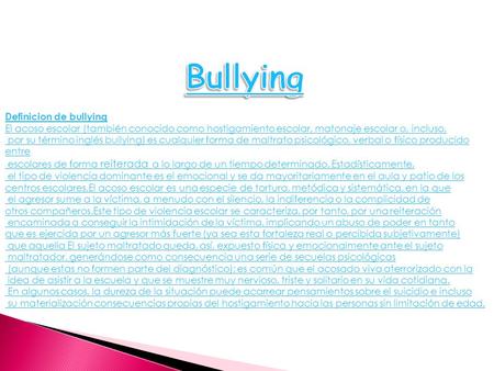 Bullying Definicion de bullying
