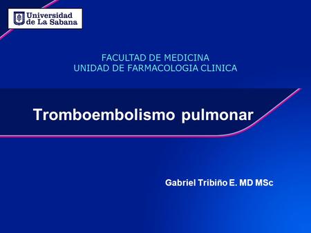 Tromboembolismo pulmonar