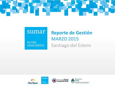Reporte de Gestión MARZO 2015 Santiago del Estero.