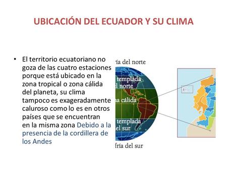 UBICACIÓN DEL ECUADOR Y SU CLIMA
