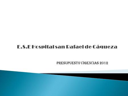 PRESUPUESTO VIGENCIAS 2012. CODIGORUBRO PRESUPUESTAL PRESUPUESTO DEFINITIVO GASTOS GASTOS14.365.995 A GASTOS DE FUNCIONAMIENTO11.943.320 211 GASTOS DE.