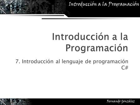 Introducción a la Programación