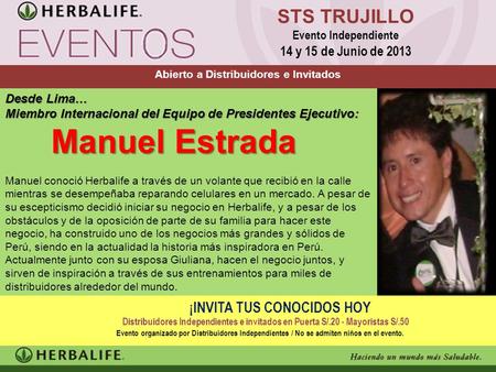 Abierto a Distribuidores e Invitados ¡INVITA TUS CONOCIDOS HOY