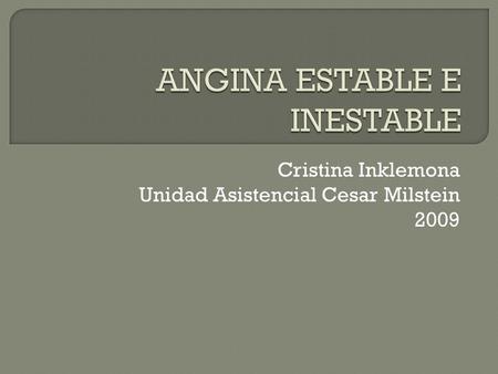 Cristina Inklemona Unidad Asistencial Cesar Milstein 2009.